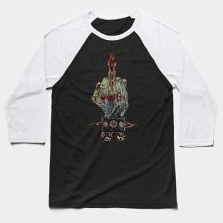 Zombie Metal Severed Hand  'The Finger' Baseball T-Shirt